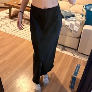 Silk Black Maxi Skirt size L